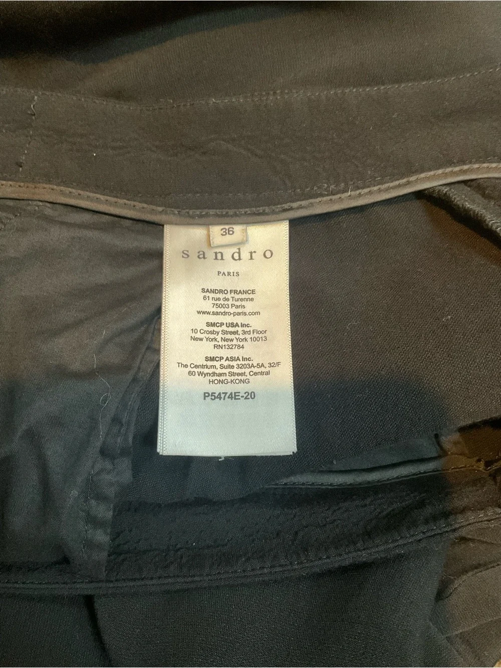 Sandro Black Tailored Pleated Trousers